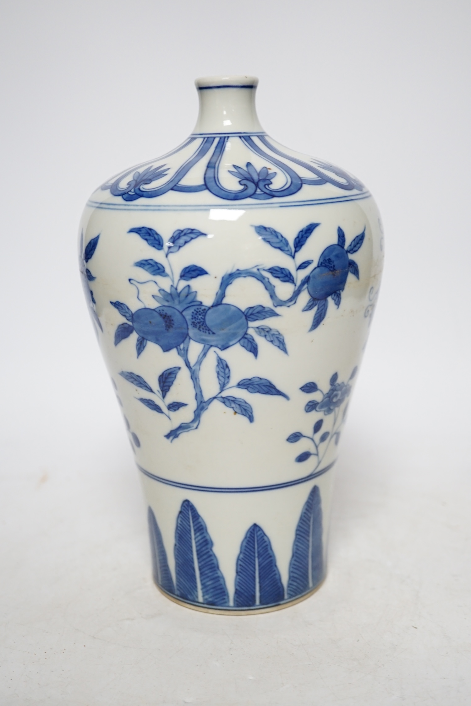 A Chinese blue and white meiping, 24cm